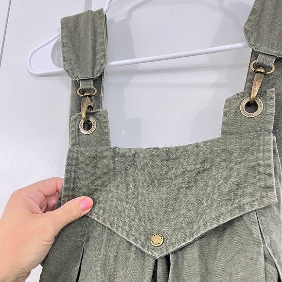 Osklen Small Olive Green Military Utility Overalls Parachute Dress - Picture 10 of 15